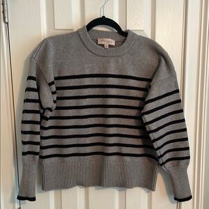 Gray and Black Striped Sweater